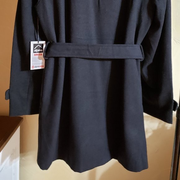 Alpine Swiss Double Breasted Black Jacket Size Large NWT - Picture 4 of 8